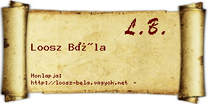 Loosz Béla névjegykártya